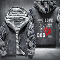 I Love My Dog Fleece Hoodies Jacket