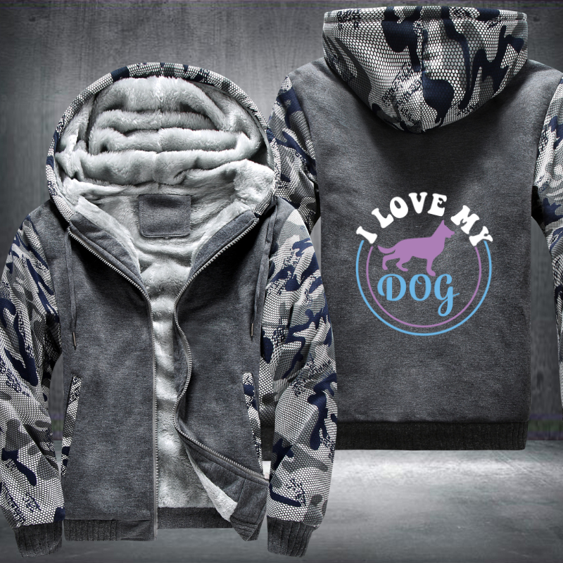 I love my dog Fleece Hoodies Jacket