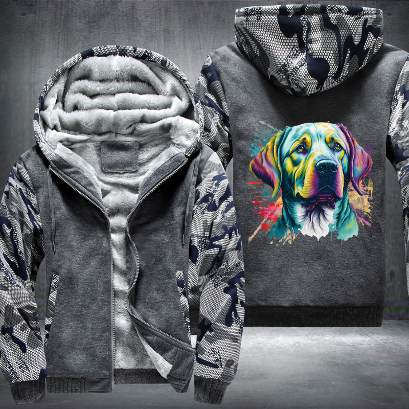 Rainbow Labrador Retriever Watercolour design Fleece Hoodies Jacket