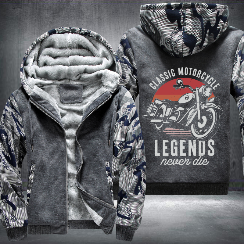 Classic Motorcycle Legends Never Die Fleece Hoodies Jacket