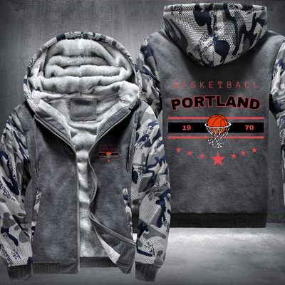 Vintage Basketball PORTLAND 1970 Fleece Hoodies Jacket