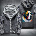 Rainbow Saint Bernard dog Watercolour Fleece Hoodies Jacket