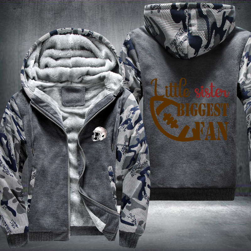 Little Sister Biggest Fan Fleece Hoodies Jacket