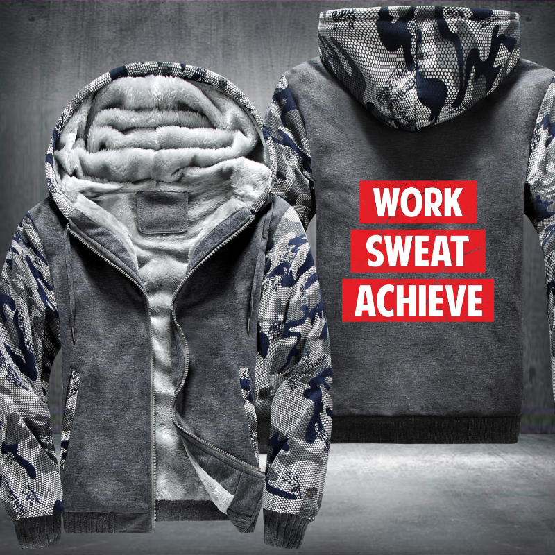 Work Sweat Achieve Fleece Hoodies Jacket