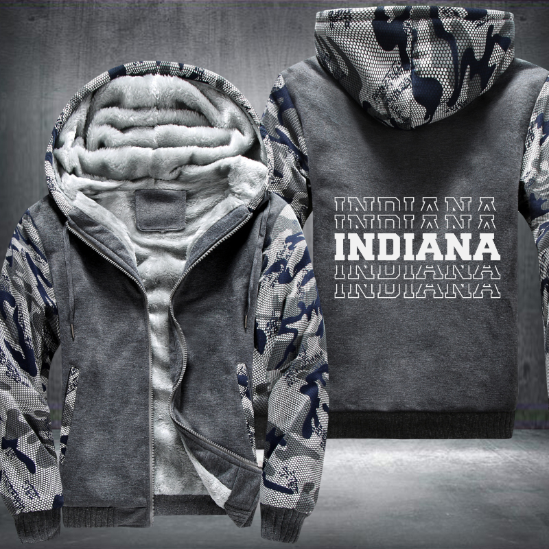 Patriotic USA State Indiana Fleece Hoodies Jacket