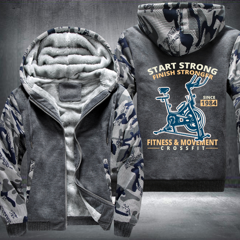 Start Strong Finish Stronger Fleece Hoodies Jacket