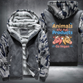 Animals Are Not Products Go Vegan Fleece Hoodies Jacket