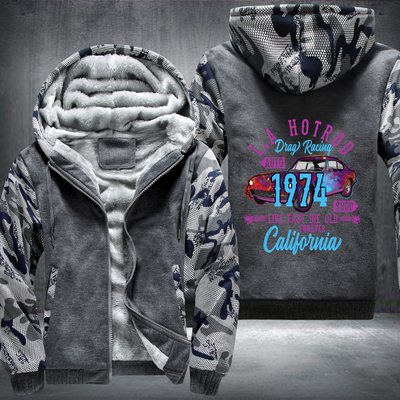 LA hotrod drag racing 1974 Fleece Hoodies Jacket
