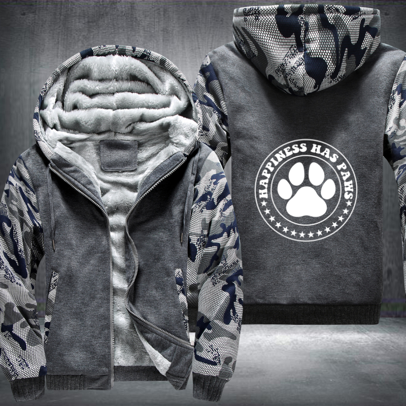 happiness has paws Fleece Hoodies Jacket