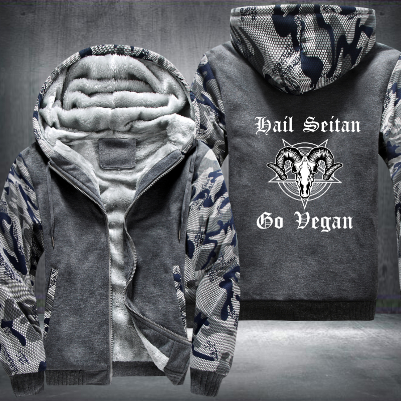 Hail Seitan Go Vegan Fleece Hoodies Jacket