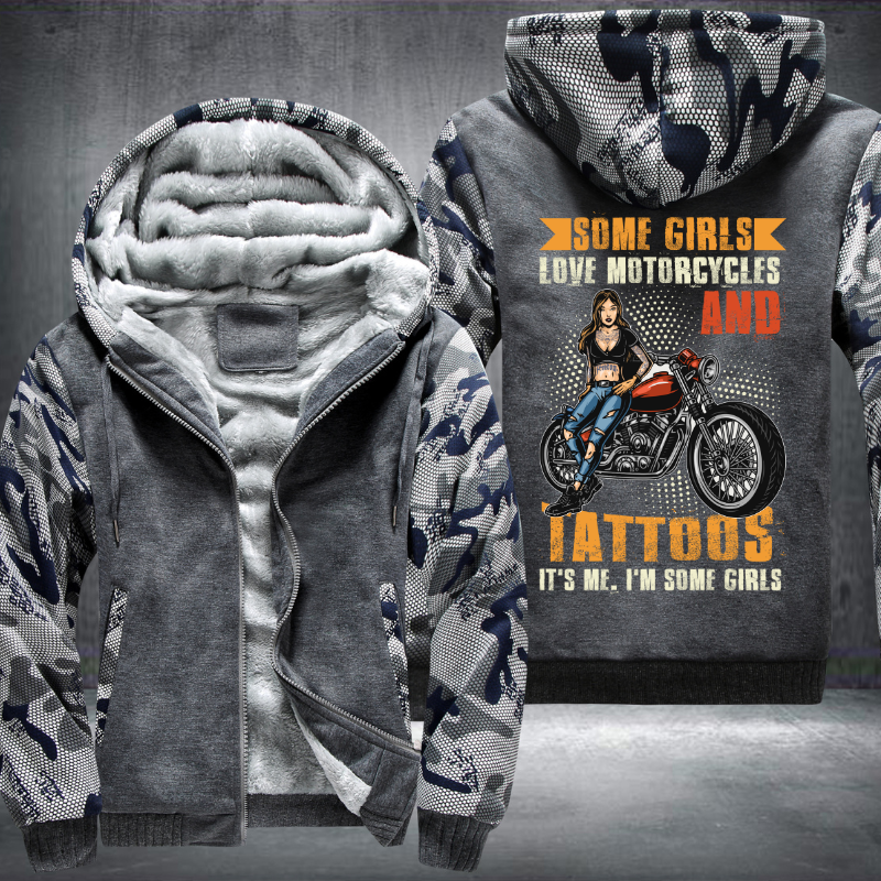 Some Girls Love Motorcycle And Tattoos Fleece Hoodies Jacket