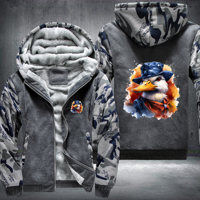 Animal Hiphop Graphic Funny Duck Fleece Hoodies Jacket