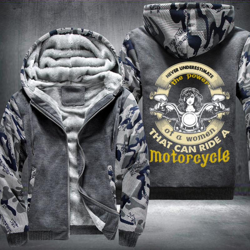 Women Can Ride A Motorcycle Fleece Hoodies Jacket