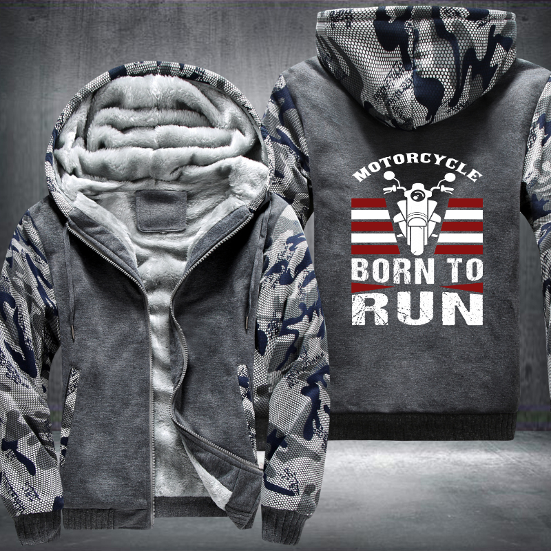 Motorcycle Born To Run Fleece Hoodies Jacket