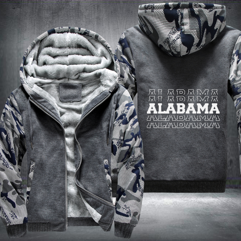 Patriotic USA State Alabama Fleece Hoodies Jacket