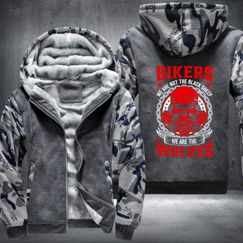 Bikers We Are The Wolves Fleece Hoodies Jacket