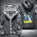 Boy play football with Dog Fleece Hoodies Jacket