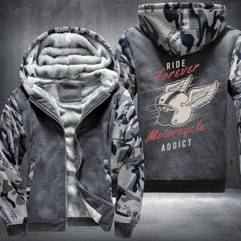 Ride Forever Motorcycle Addict Fleece Hoodies Jacket