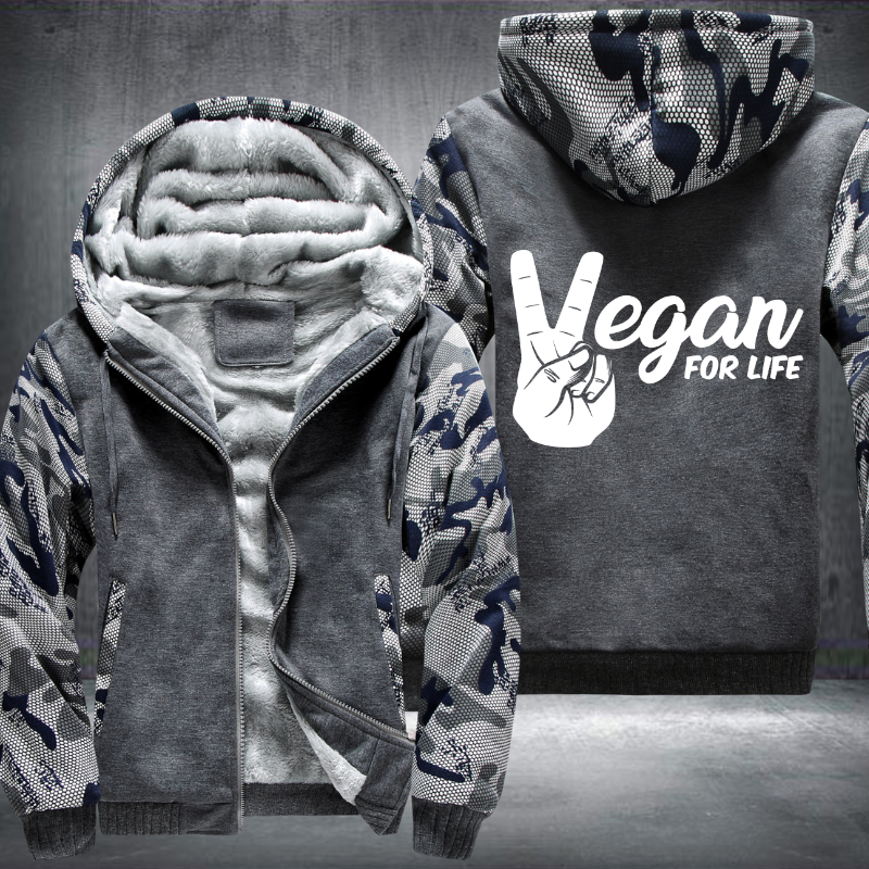 Vegan For Life Fleece Hoodies Jacket