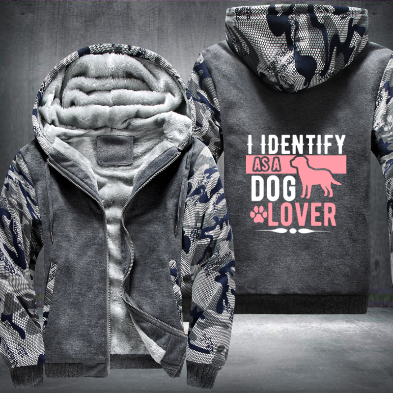 i identify as a dog lover Fleece Hoodies Jacket