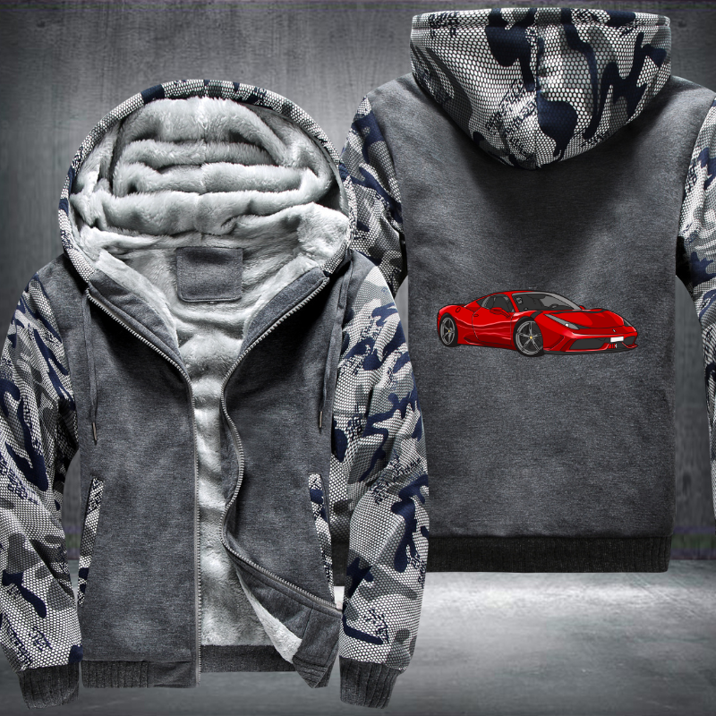 Red Ferrari sport car sublimation Fleece Hoodies Jacket