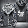 coffee places dogs repeat Fleece Hoodies Jacket