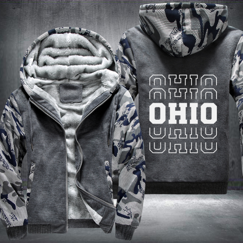 Patriotic USA State Ohio Fleece Hoodies Jacket