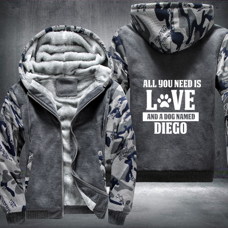 all you need is love and a dog Named Diego Fleece Hoodies Jacket