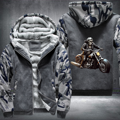Ghost Rider Skull Ride Motorcycle Fleece Hoodies Jacket