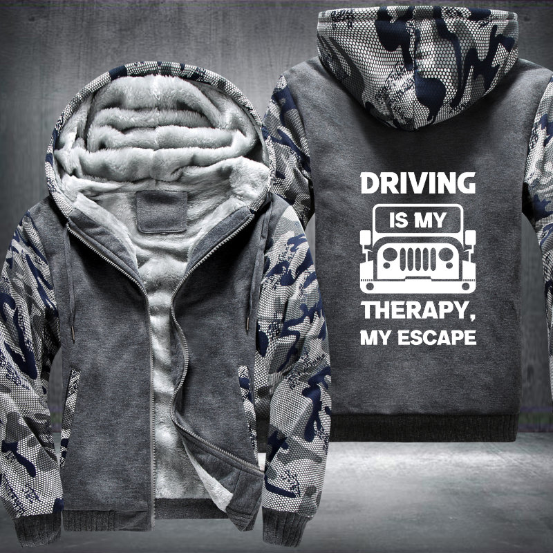 DRIVING IS MY THERAPY Fleece Hoodies Jacket