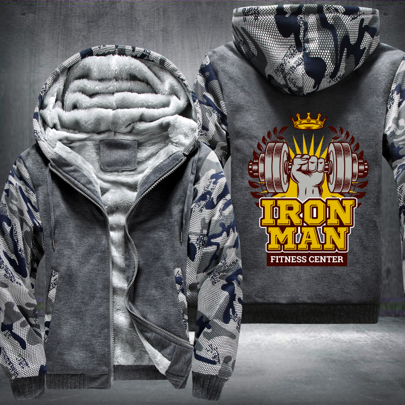 Iron Man Fitness Center Fleece Hoodies Jacket