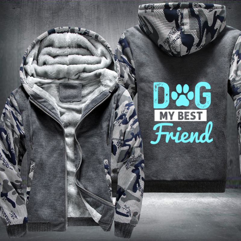 dog my best friend design Fleece Hoodies Jacket