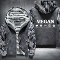 Vegan Design Fleece Hoodies Jacket