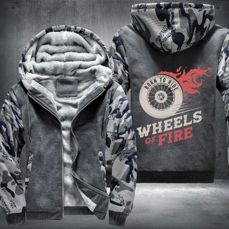 Born To Ride Wheels of Fire Fleece Hoodies Jacket