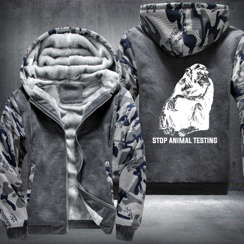 Stop Animal Testing Fleece Hoodies Jacket