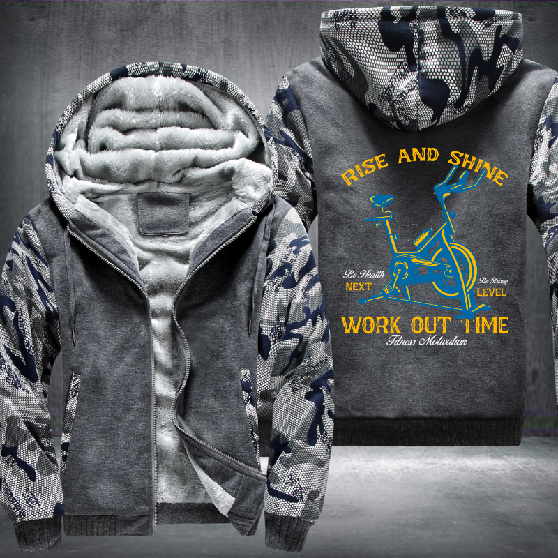 Rise And Shine Work Out Time Fleece Hoodies Jacket
