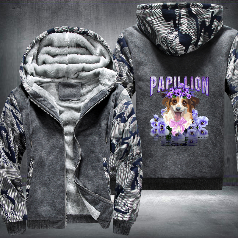 Papillion Dog Fleece Hoodies Jacket
