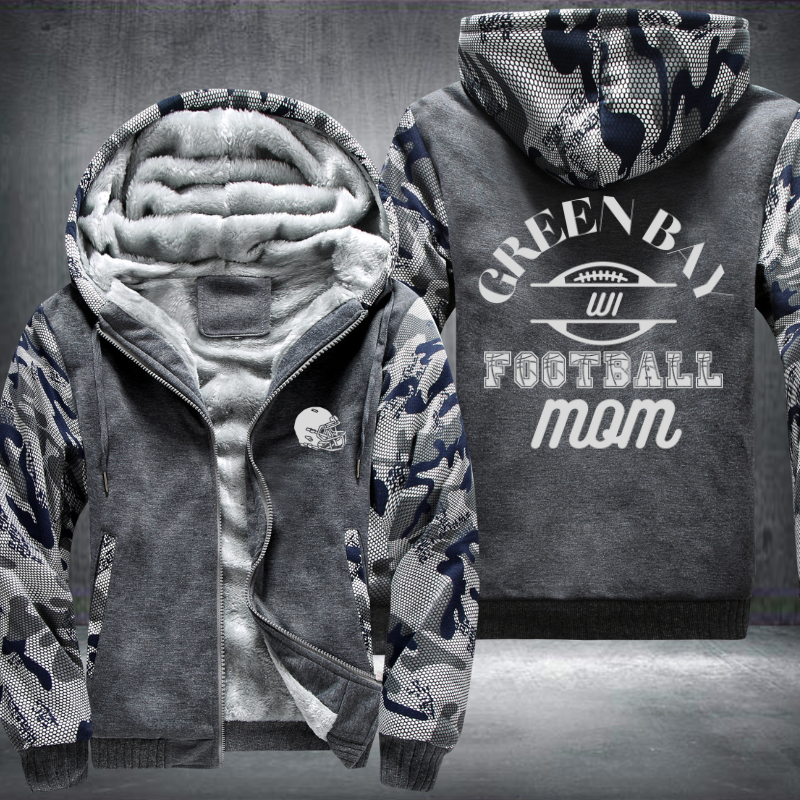 GREEN BAY WI Football mom Fleece Hoodies Jacket