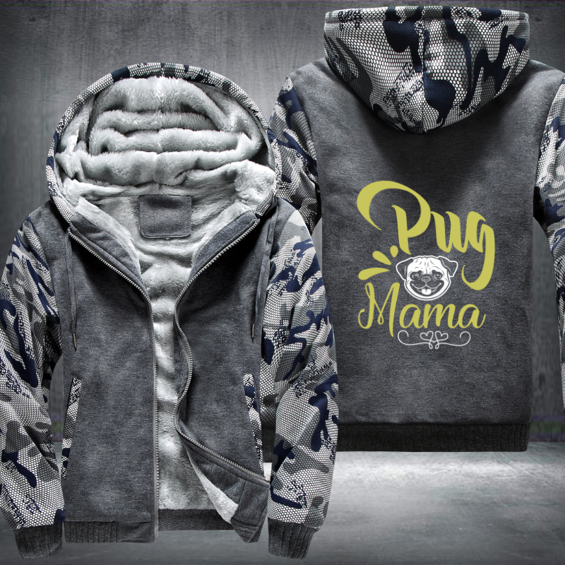 pug mama Fleece Hoodies Jacket