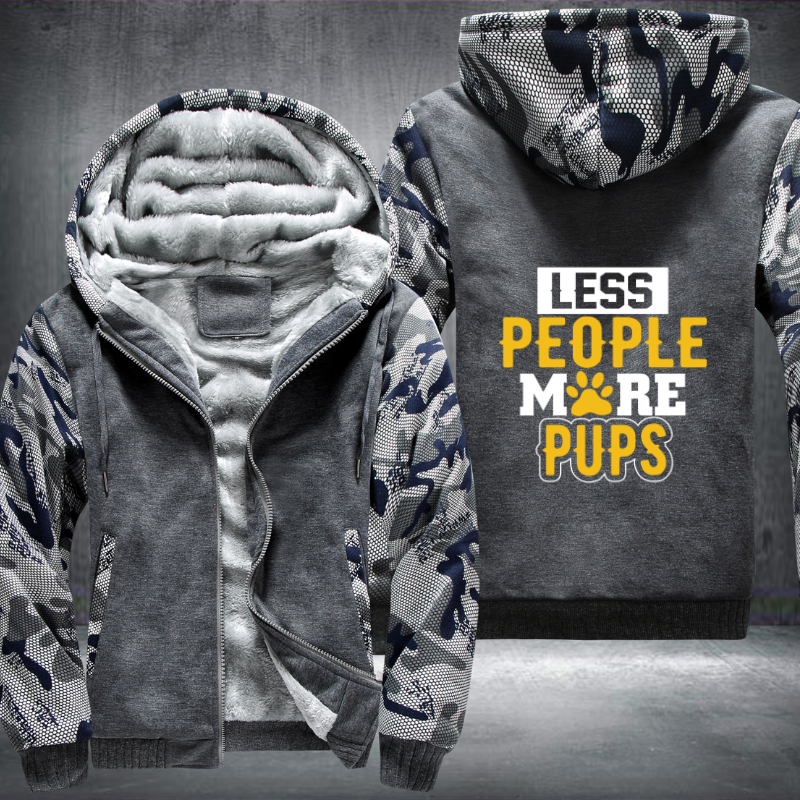 LESS PEOPLE MORE PUPS Fleece Hoodies Jacket