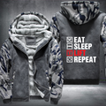 Eat Sleep Lift Repeat Fleece Hoodies Jacket