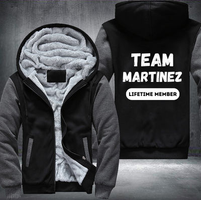 Team MARTINEZ Lifetime Member Family Fleece Hoodies Jacket