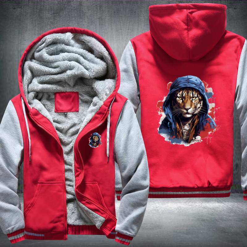 Animal Hiphop Graphic Tiger Fleece Hoodies Jacket