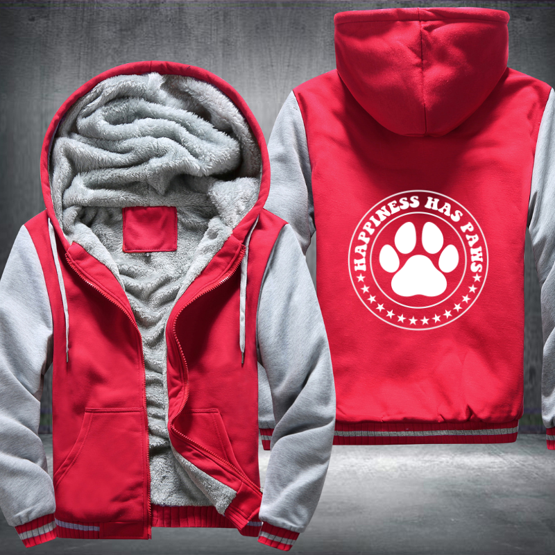 happiness has paws Fleece Hoodies Jacket