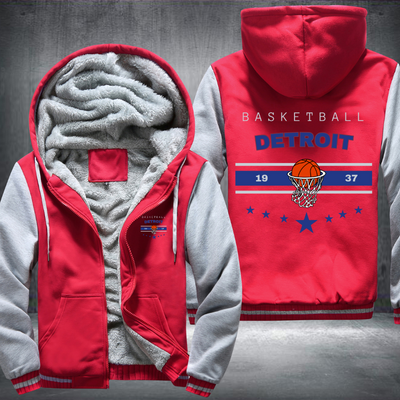 Vintage Basketball DETROIT 1937 Fleece Hoodies Jacket