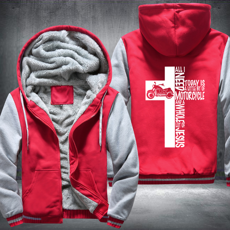 Jesus Motorcycle Cross White Fleece Hoodies Jacket