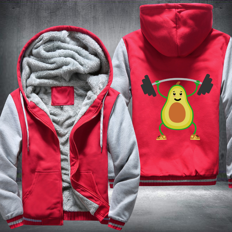 Avocado Weightlifting Fleece Hoodies Jacket