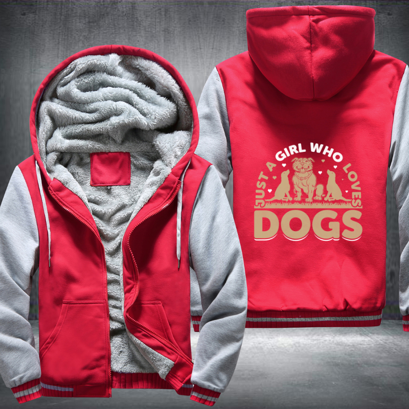 just a girl who love dogs Fleece Hoodies Jacket