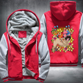 Dog with USA glasses flower Fleece Hoodies Jacket