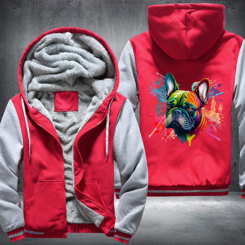 Rainbow beautiful French Bulldog Watercolour Fleece Hoodies Jacket